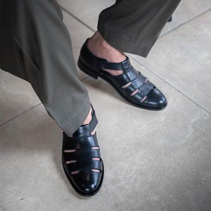 Handgjorda herrsandaler i läder: Vadderat hålfotsstöd Äkta läder Chappal bild 2