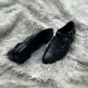Handgjorda herrsandaler i läder: Vadderat hålfotsstöd Äkta läder Chappal bild 4