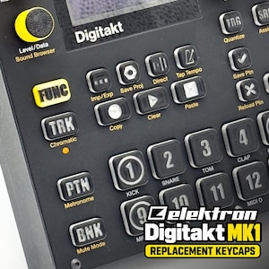 Przyciski antypoślizgowe do Digitakt MKI – Kompletny zestaw wymiennych nakładek klawiszy do Elektron Digitakt MK1 – Niestandardowe przezroczyste ikony i większy tekst