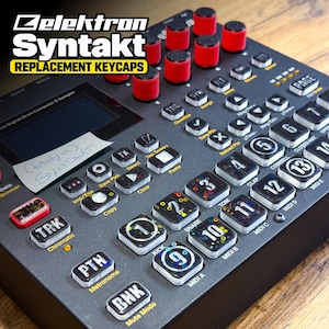 Anti-Sticky Buttons for Syntakt– Full Set of Replacement Keycaps for Elektron Syntakt - Custom Transparent Icons & Bigger Text