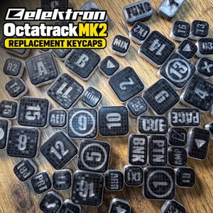 Anti-Sticky Buttons for OctaTrack MKII – Full Set of Replacement Keycaps for Elektron OctaTrack MKII - Transparent Icons & Bigger Text