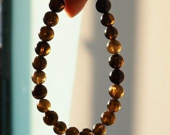 Handmade Brown Tourmaline Bracelet, 8mm Natural Dravite Crystal Healing Jewelry, Grounding & Protection Bracelet, Genuine Gemstone