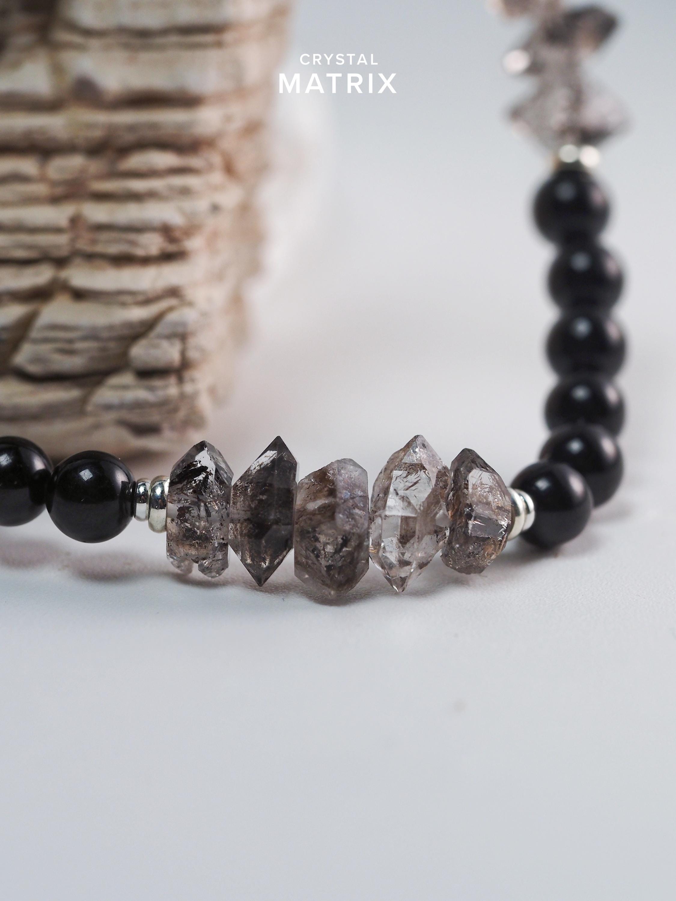 ブラックトルマリン＆ハーキマーダイヤモンド 天然石クォーツ