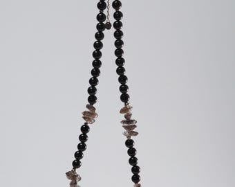 Turmalina negra y cuarzo en bruto con diamante Herkimer / Protección energética, conexión a tierra y despertar espiritual