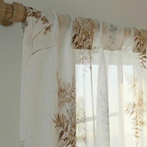 Blumenmuster-weiße Gardinen für Wohnzimmer und Schlafzimmer, Boho Blumen-Voile-Vorhang, kundenspezifische Weinlese-Spitzen-Gardinen für Kinderzimmer