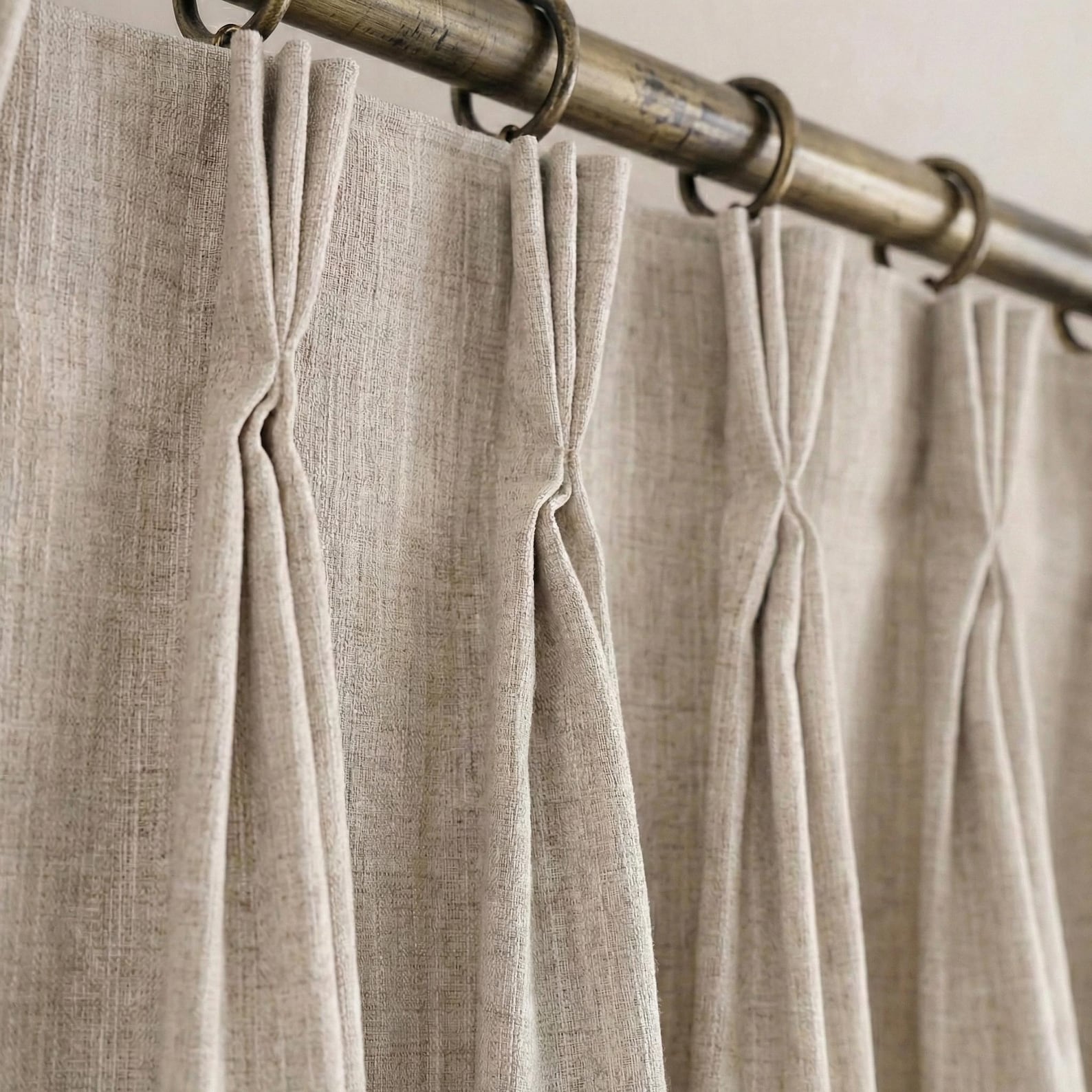 Triple Pinch Pleat Drapes for Bedroom and Living Room, Custom Size Faux