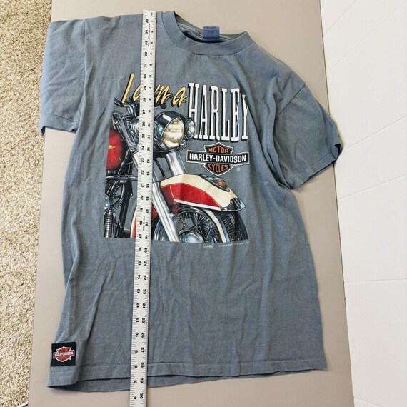 Vintage Harley Davidson 3D Emblem T Shirt Tee Men's Large Gray