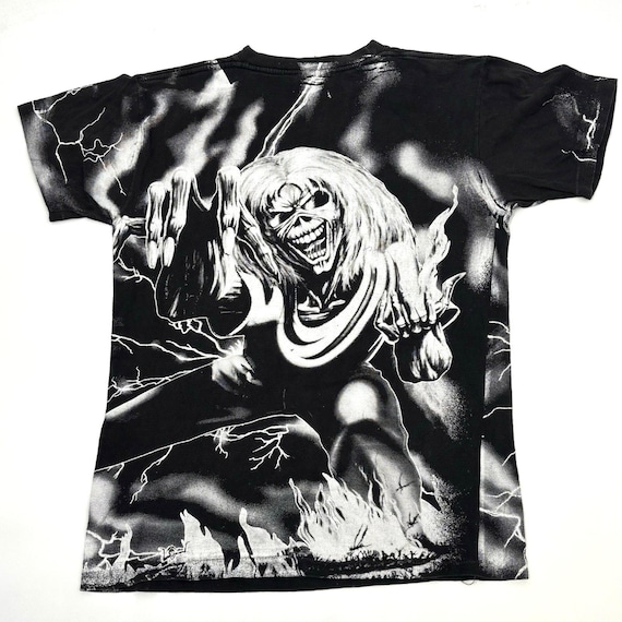 Vintage 90s Iron Maiden 'number of the Beast' All Over Print Band