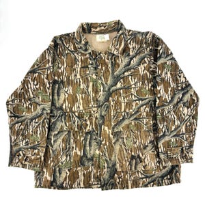 Vintage 80s Mossy Oak Treestand Camo Jacket Mens XL 3-Pocket Hunting USA Vtg image 1