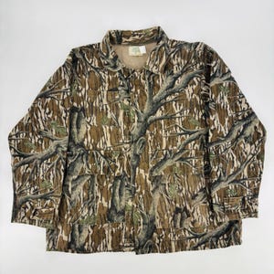 Vintage 80s Mossy Oak Treestand Camo Jacket Mens XXL 3-Pocket Hunting USA Vtg image 1