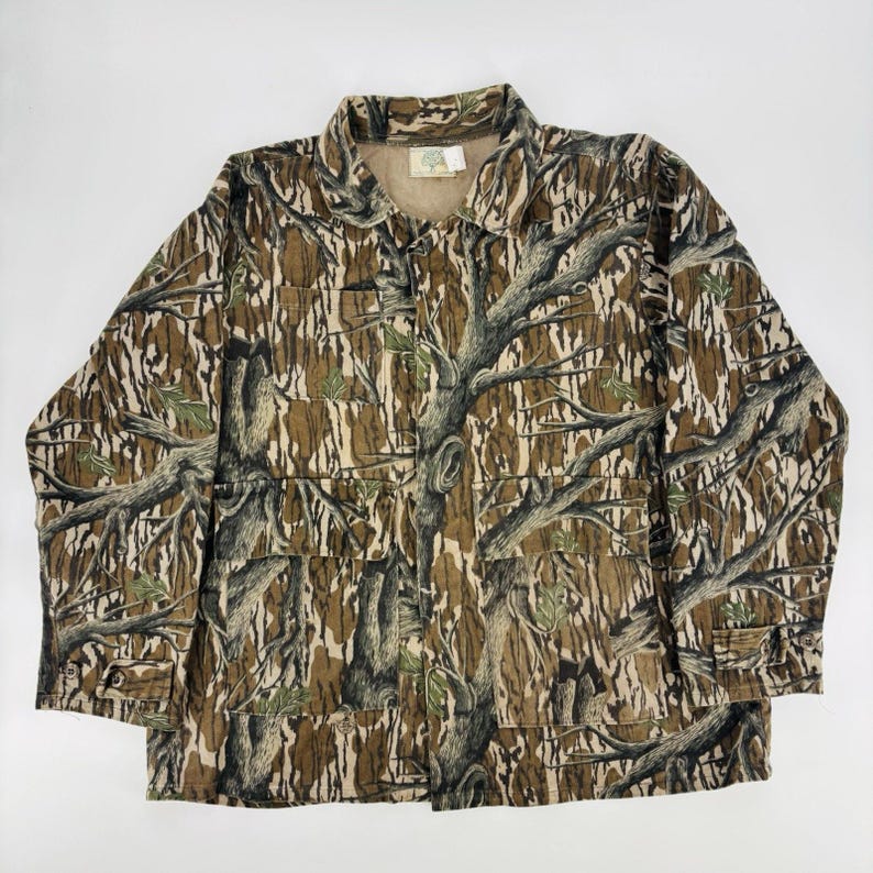 Vintage 80s Mossy Oak Treestand Camo Jacket Mens XXL 3-Pocket Hunting USA Vtg image 1