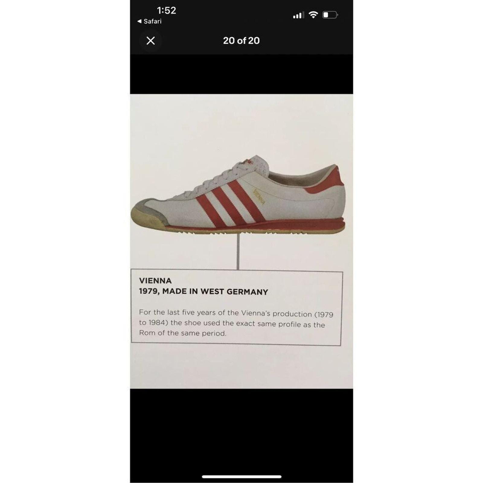 Vintage adidas Vienna Made in West-germany 70s Sneakers Size 