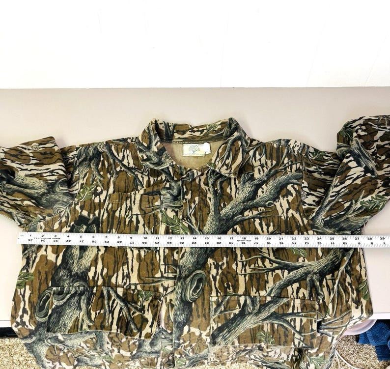 Vintage 80s Mossy Oak Treestand Camo Jacket Mens XL 3-Pocket Hunting USA Vtg image 7