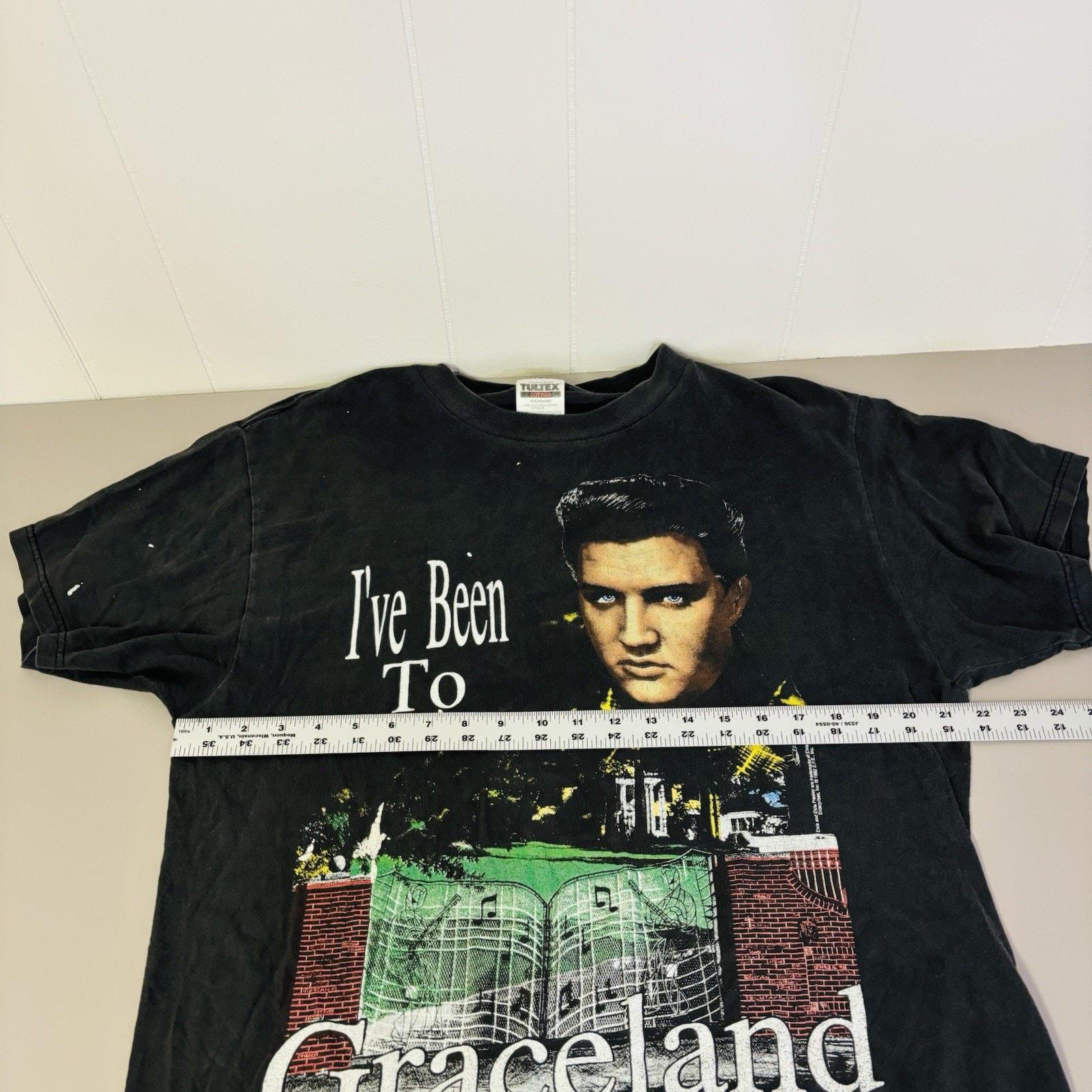 90年代ヴィンテージエルヴィスTシャツ、グレースランドグラフィック 