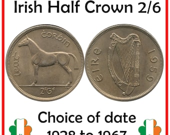 Irlandzka moneta półkorona – motyw konia (1928–1967) – zabytkowa moneta dziesiętna Irlandii