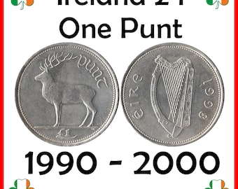 1990s Irish 1 Punt Pound Coin - Great Condition - 1990 One Pound