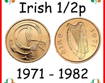 Półpens irlandzki 1/2d – wzór ptaka 1971-1982 – zabytkowa moneta Irlandii z ery dziesiętnej