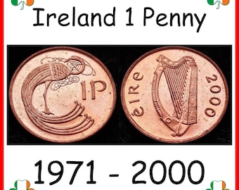 Irlandzki pens 1d – wzór ptaka 1971-2000 – zabytkowa moneta Irlandii z ery dziesiętnej