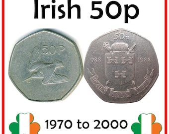 Stara irlandzka moneta 50 pensów – Słonka – moneta dziesiętna Irlandii 1970–2000