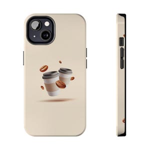 Latte Art Coffee Bean iPhone Case, Glossy Shell