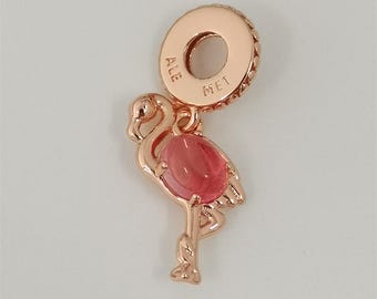 Colgante de flamenco de oro rosa de Pandora