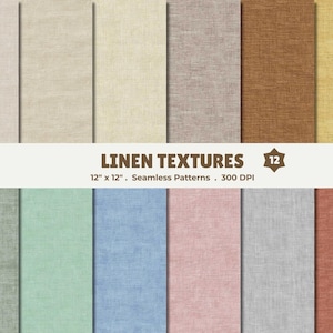 Textures transparentes en lin naturel - 12 motifs de tissu JPG