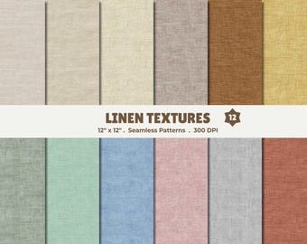 Natural Linen Seamless Textures – 12 Fabric Pattern JPG