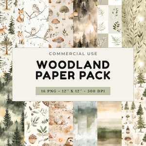 Wald Musterdesign Aquarell Wald Digitale Papiere