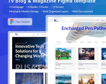 Blog et magazine - Web Figma UI Kit, portail d'actualités et conception de blog personnel