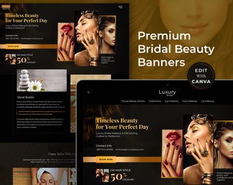 Modèle de bannières de site Web modifiables Luxury Beauty Canva