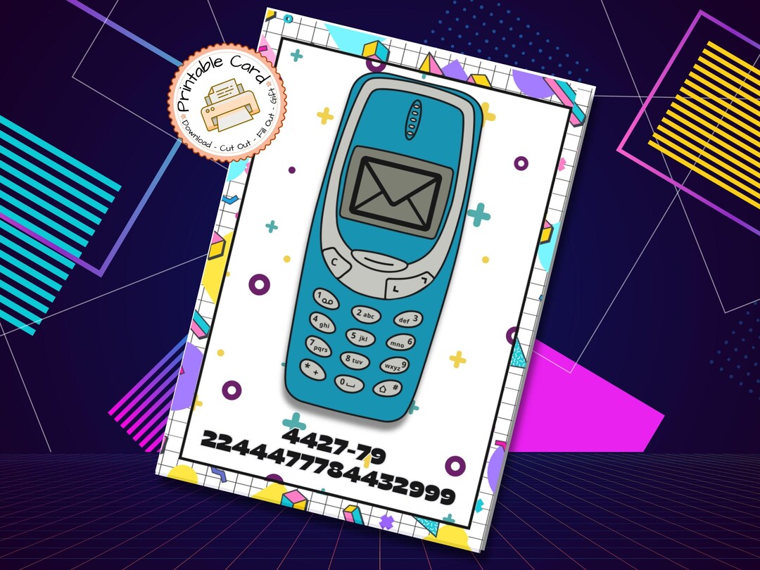 Printable Birthday Card – Cell Code – Digital Download - Etsy