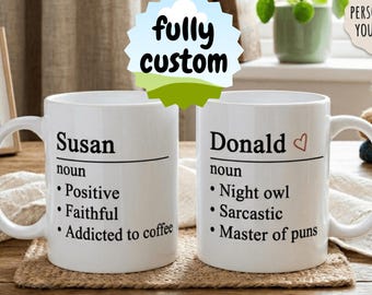 Personalized Name Definition Mug, Custom Dictionary Coffee Cup, Office Birthday Gift