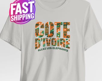 Choose Your Country - Côte d'Ivoire Country Soccer Shirt (All Countries), National Country Name Football Tee
