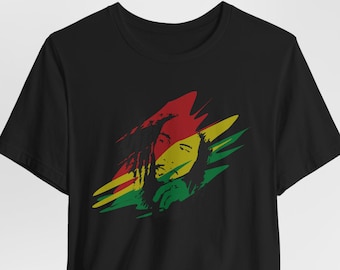 Bob Marley Shirt, Reggae Music Fan Tee, Rasta Graphic Gift, Unisex Sweatshirt Hoodie Youth T-Shirt, Jamaica Music Legend Tee