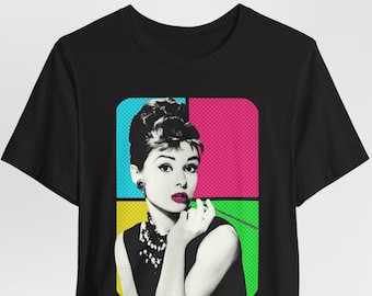 Audrey Hepburn Shirt, Pop Art Hollywood Tee, Classic Icon Gift, Unisex Sweatshirt Hoodie Youth T-Shirt, Vintage Actress Fan Tee