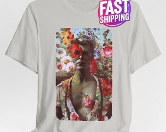 Vintage Flower Collage T-Shirt: David Bowie Inspired Art Print Sweatshirt, Hoodie, & Baby Bodysuit