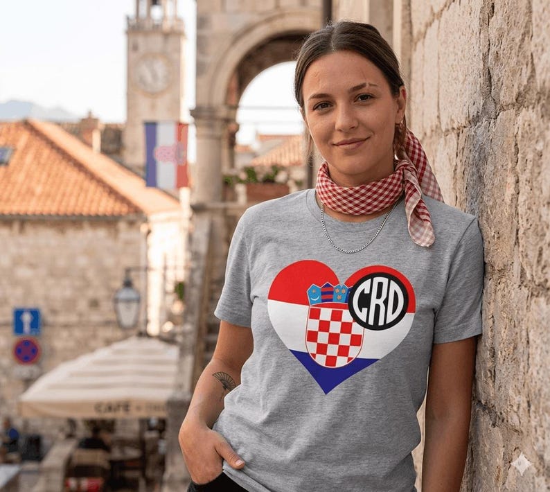 Världsnation Fotboll Kroatien Flagga T-shirt, Hoodie, Sweatshirt, Fotboll Fankläder bild 1