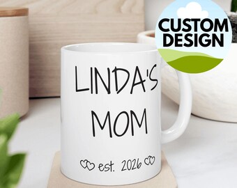 Personalized Mom Mug, Custom Photo Mama Est 2026, New Mom Coffee Cup