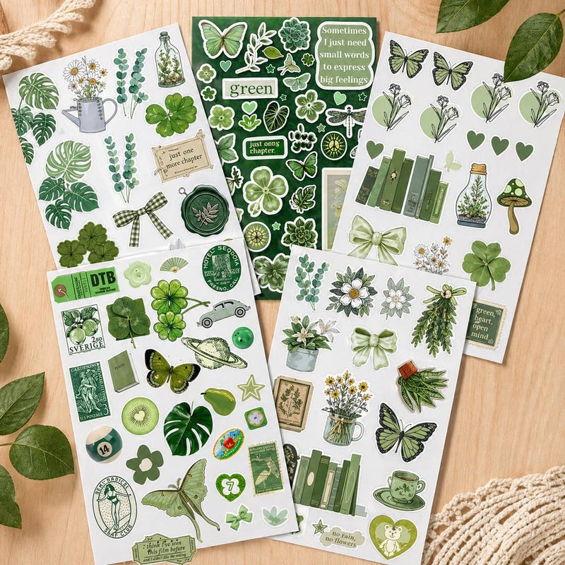 Green Aesthetic Stickers - Etsy