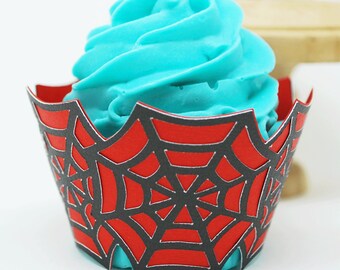 Spider Web Cupcake Wrappers Double Layered