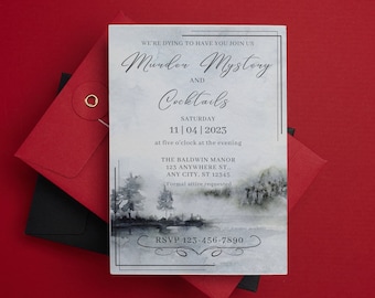 Murder Mystery Digital Invitation Edit and Print at Home