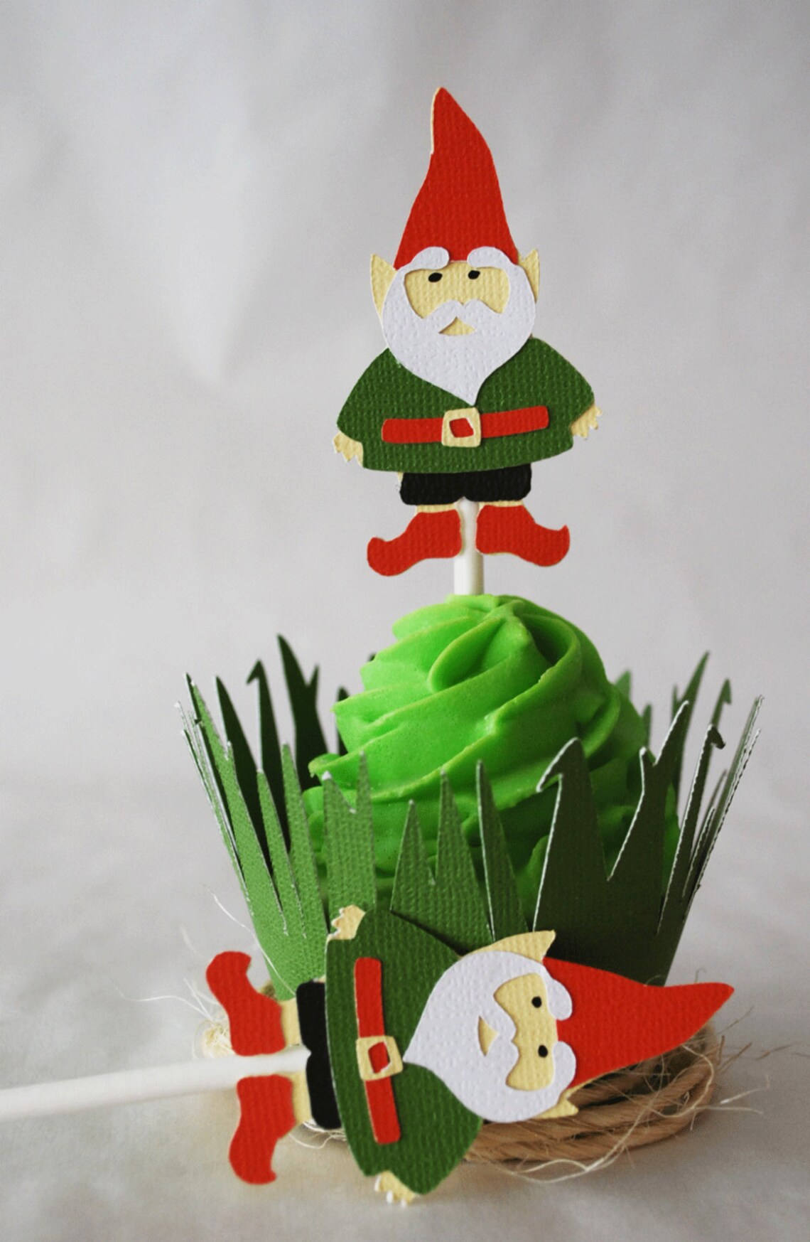 Gnome Cupcake Toppers in Your Choice of Color Qty 12 by Your Etsy
