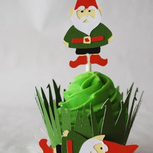 Gnome Cupcake Toppers In Your Choice of Color Qty 12 By Your Little Cupcake image 3