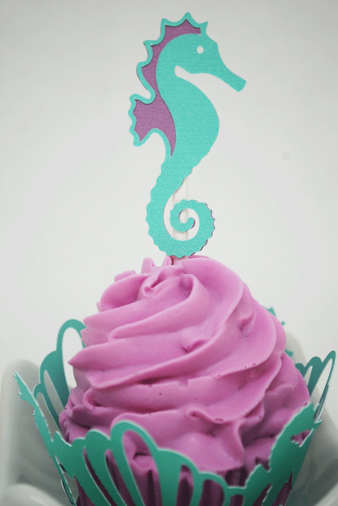 Seahorse Cupcake Toppers in Your Choice of Color Qty 12 - Etsy