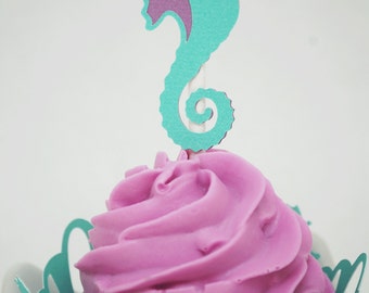 Seahorse Cupcake Toppers In your choice of color Qty 12