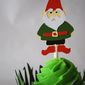 Gnome Cupcake Toppers In Your Choice of Color Qty 12 By Your Little Cupcake image 4