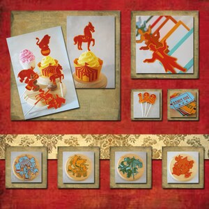 Vintage Circus Cupcake Toppers Set of 12 By Your Little Cupcake image 5