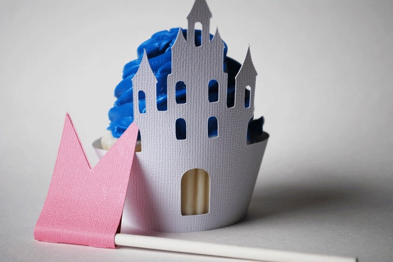 Castle Cupcake Wrappers In Your Choice of Color Qty 12 By Your image 2