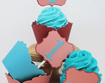 Scalloped Age Cupcake Toppers Qty 12 By Your Little Cupcake