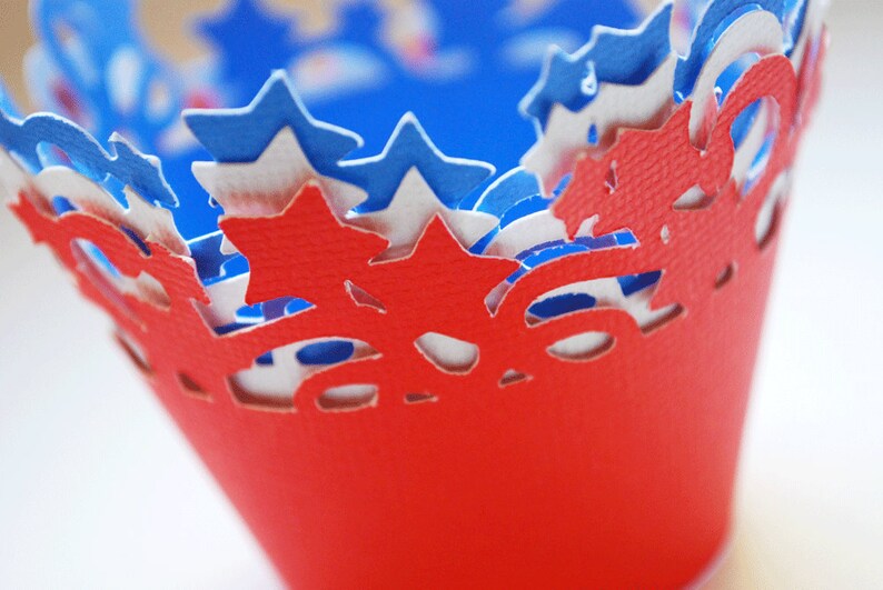 Stars Swirls Cupcake Wrappers In Your Choice of Color Qty 12 image 4